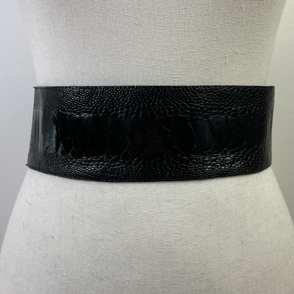 Carlos Miele Black Runway OSTRICH Marant BELT - Picture 1 of 1